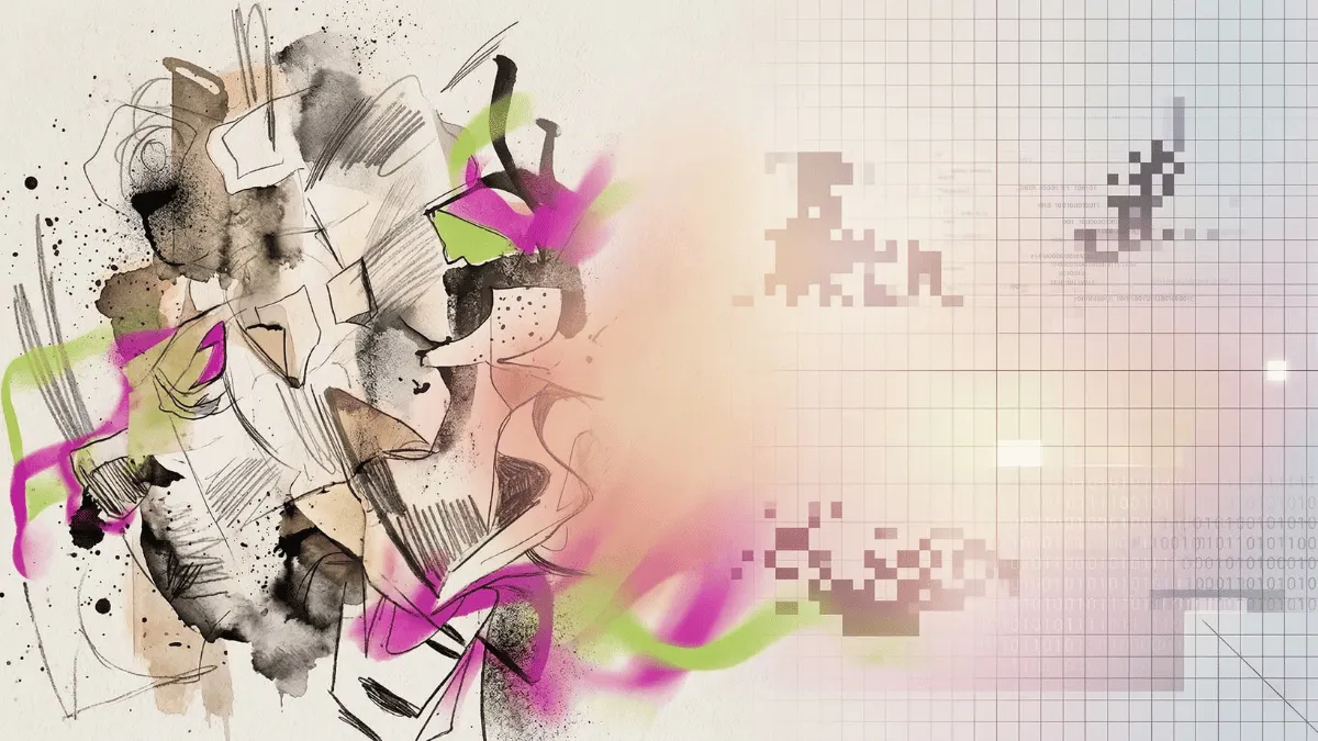 Grafik zeigt das Zusammenspiel von menschlicher Kreativität und KI-Unterstützung